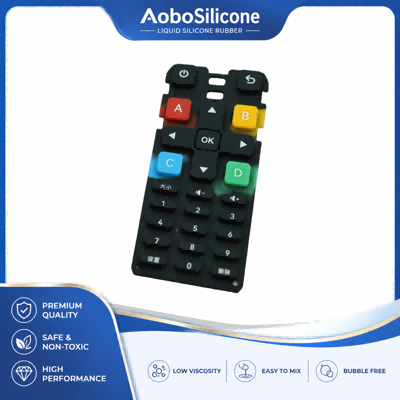 Compression molded silicone keypad